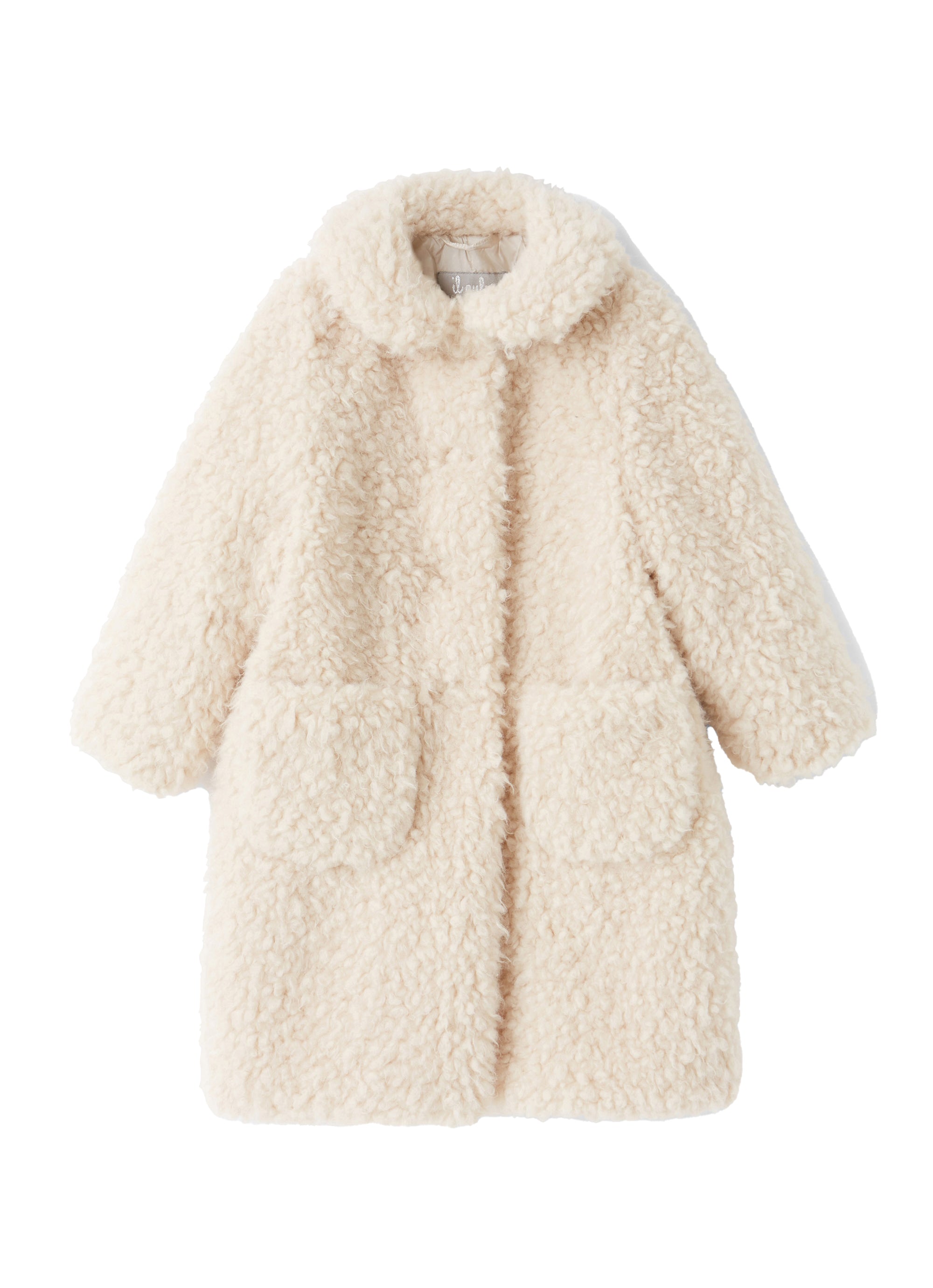 Cappotto da bambina in eco-fur latte