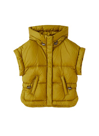 Yellow down sleeveless vest