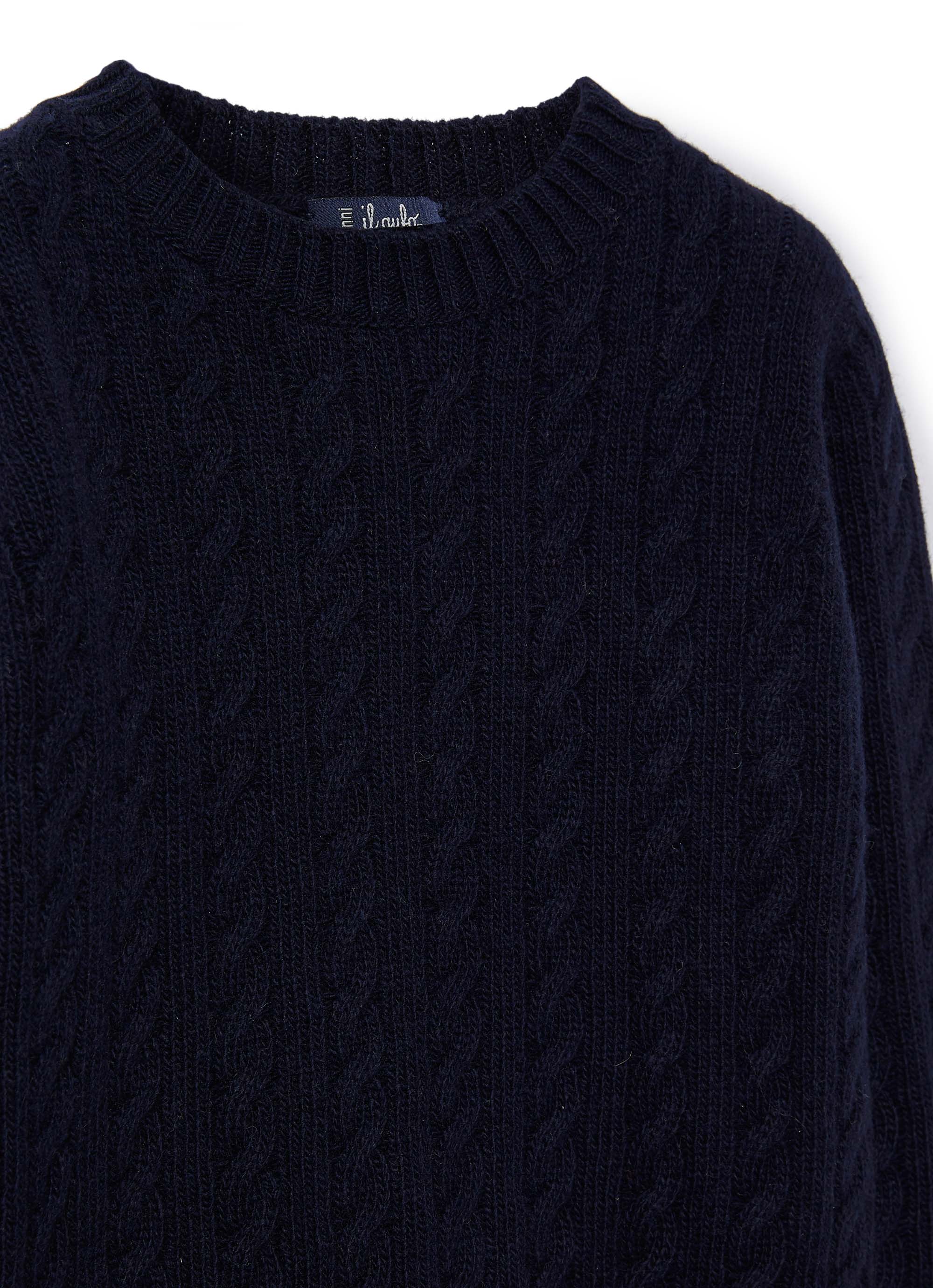 Jumper with wool braids - Blue