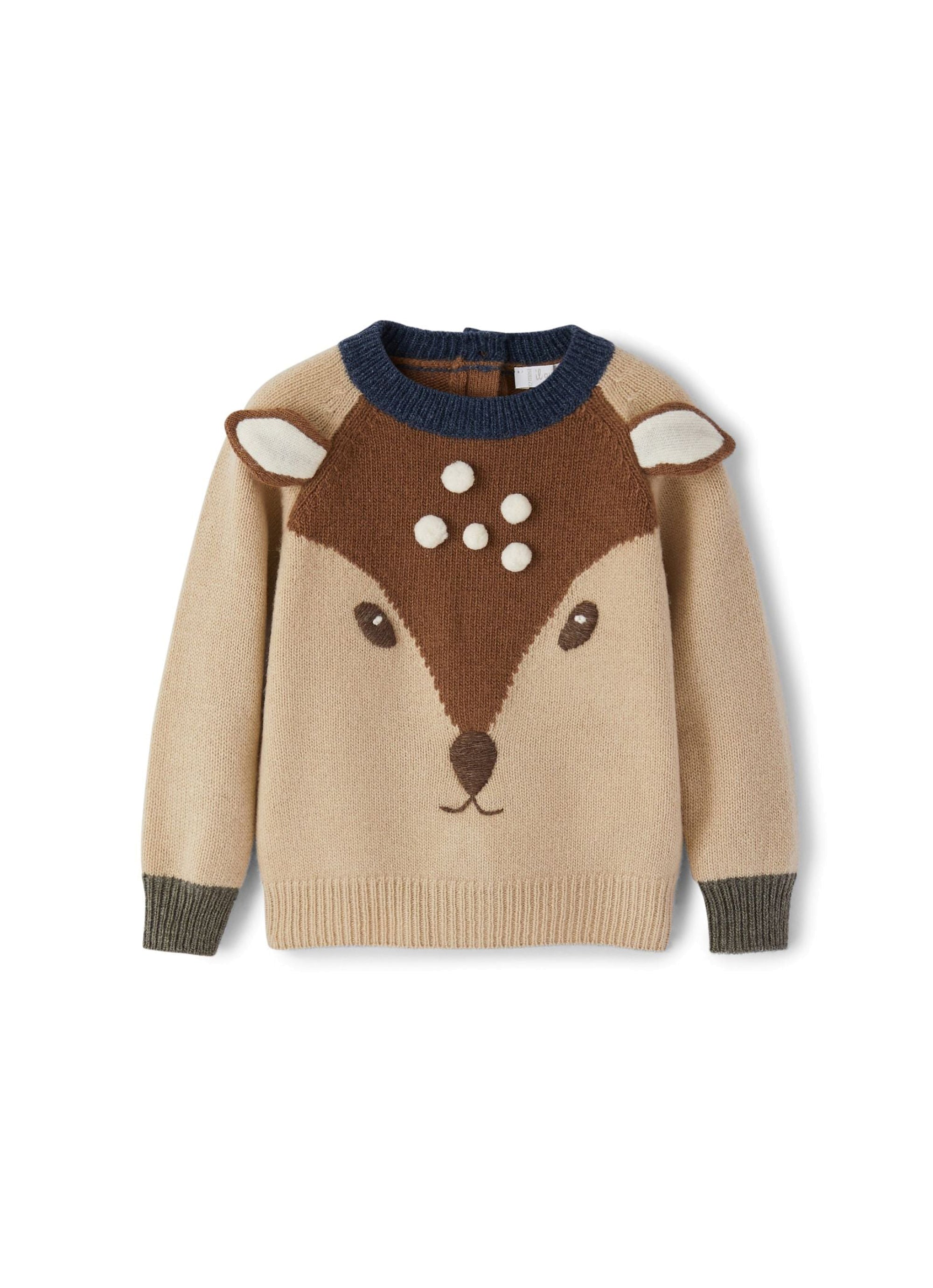 Jumper with fawn inlay in wool - Betulla & Faloria