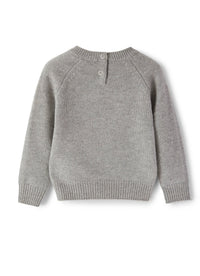 Grey wool sweater with sheep