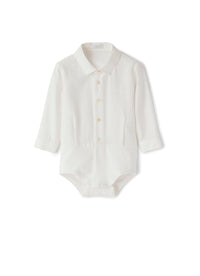 Button-down shirt bodysuit - Latte & Latte