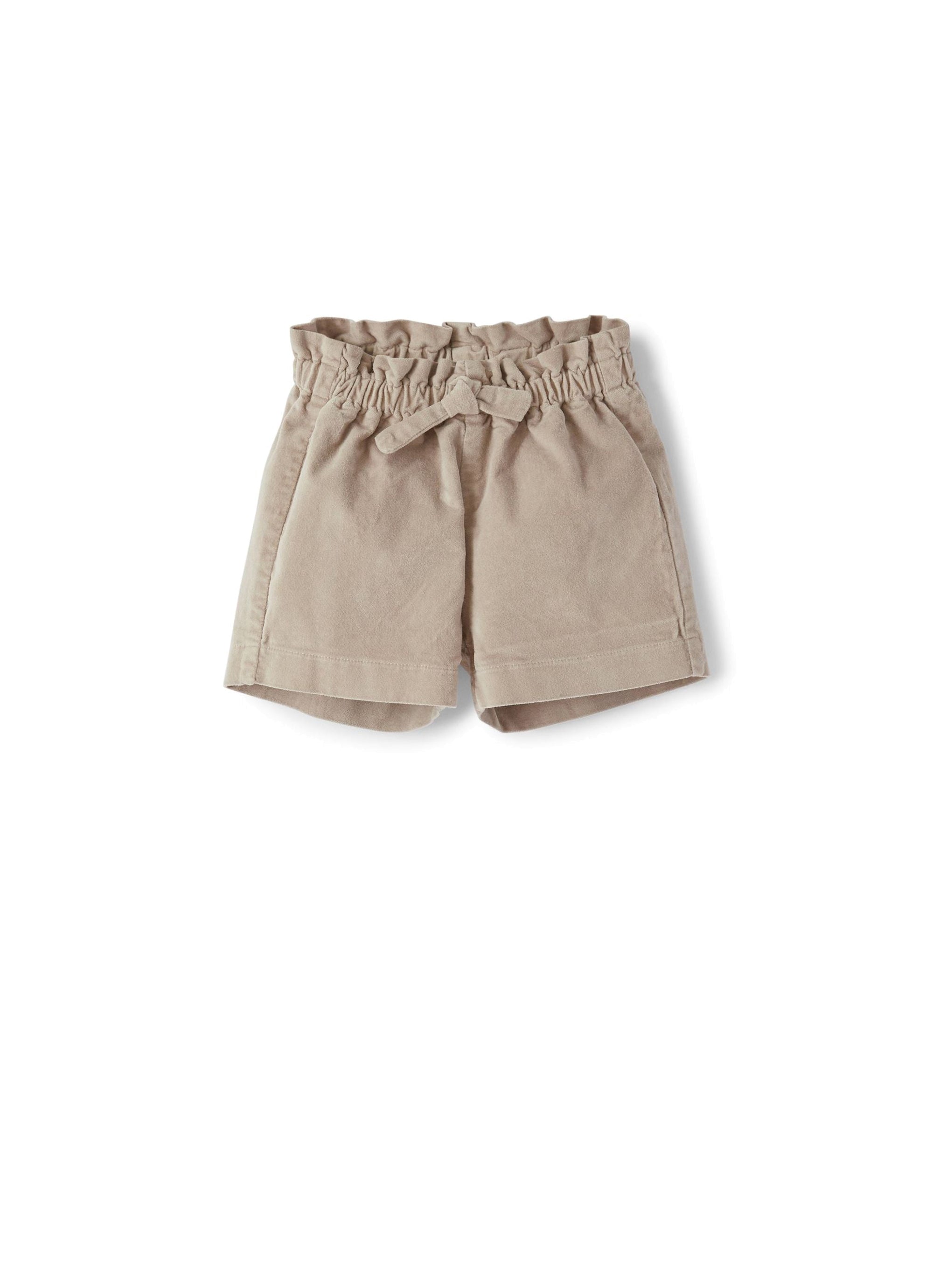Light beige velvet shorts