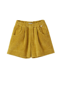 Short in velluto a coste giallo