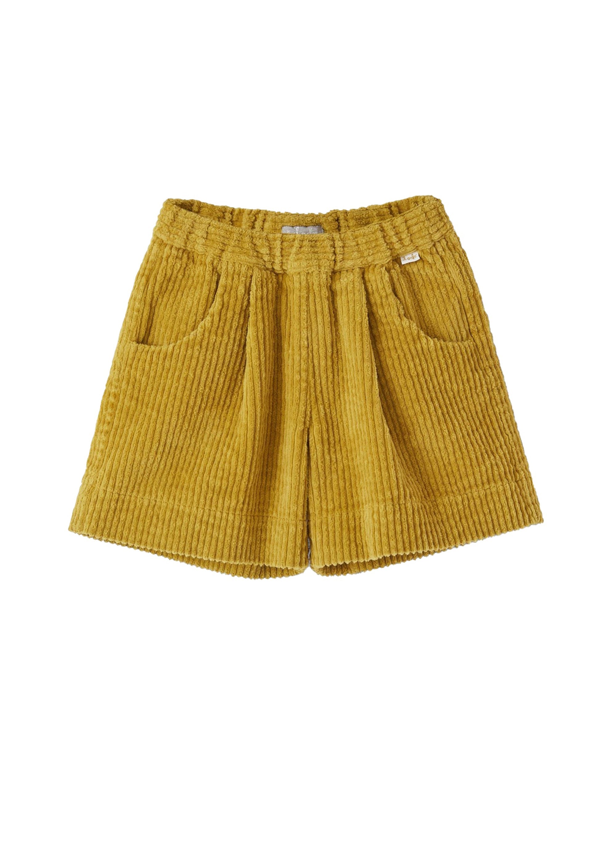 Short in velluto a coste giallo