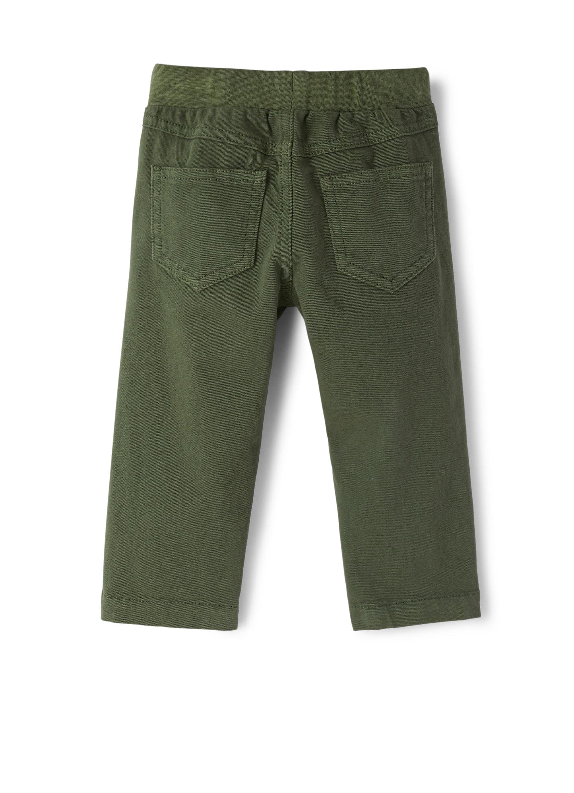Green gabardine shorts