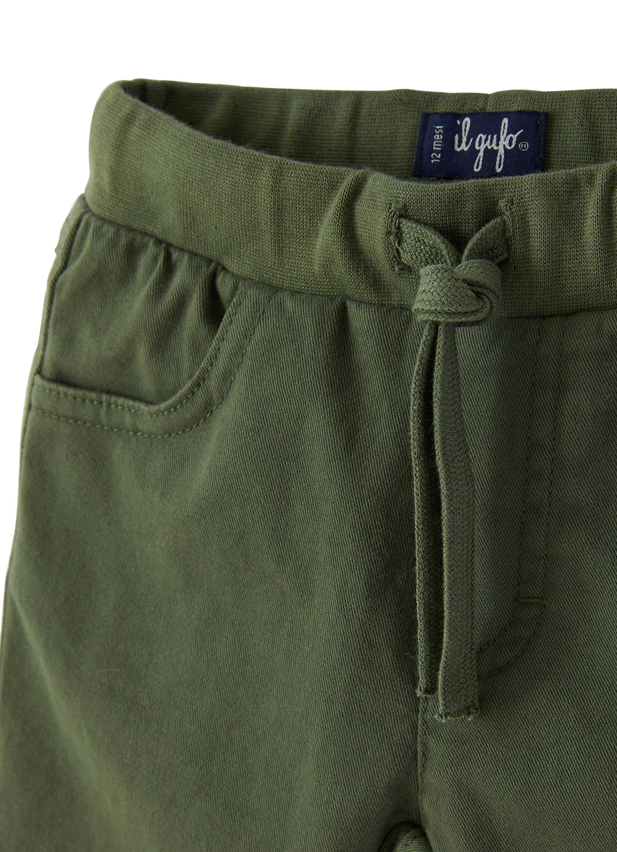 Green gabardine shorts