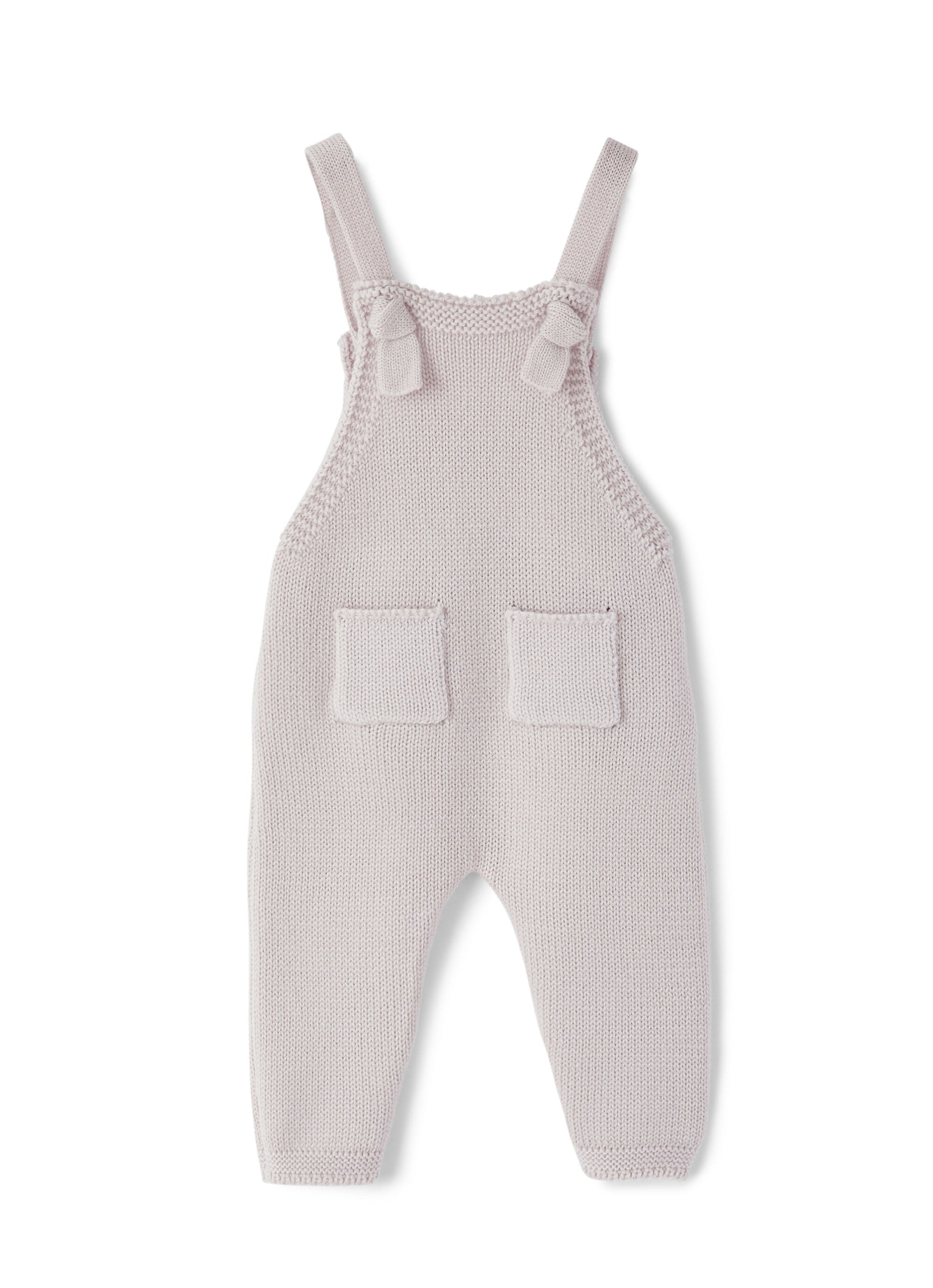 Sand beige wool tricot dungaree