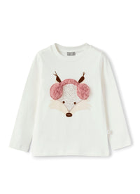 Fox print T-shirt - Latte & Rosa Erica