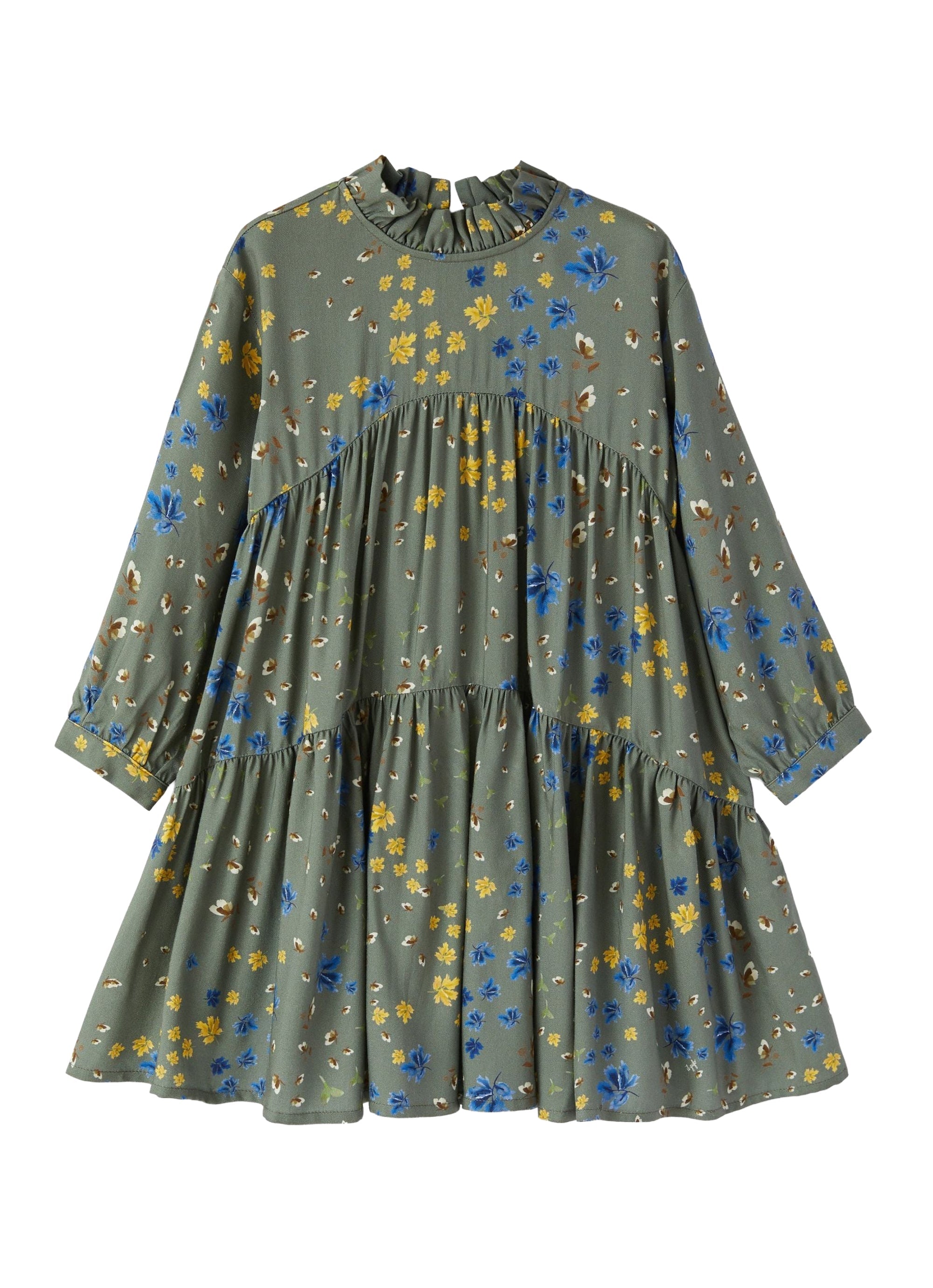 Vestito a balze con stampa a fiori