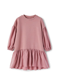 Fleece dress with cupro inserts