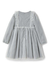 White tulle dress with hand embroidery
