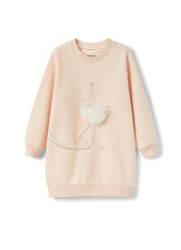 Fleece dress with tulle dancer