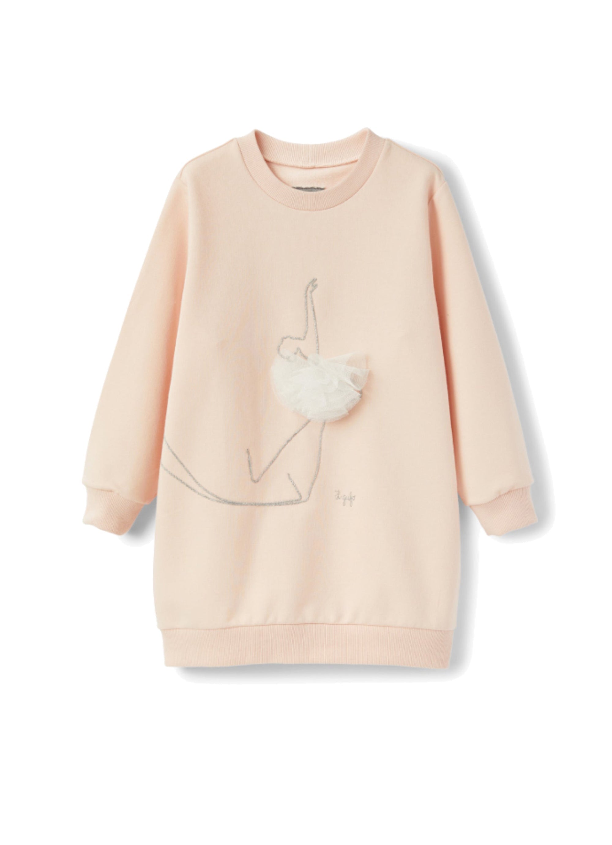 Fleece dress with tulle dancer