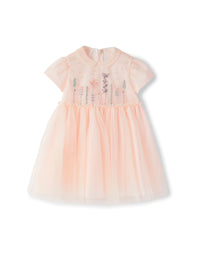 Pink tulle short sleeve dress