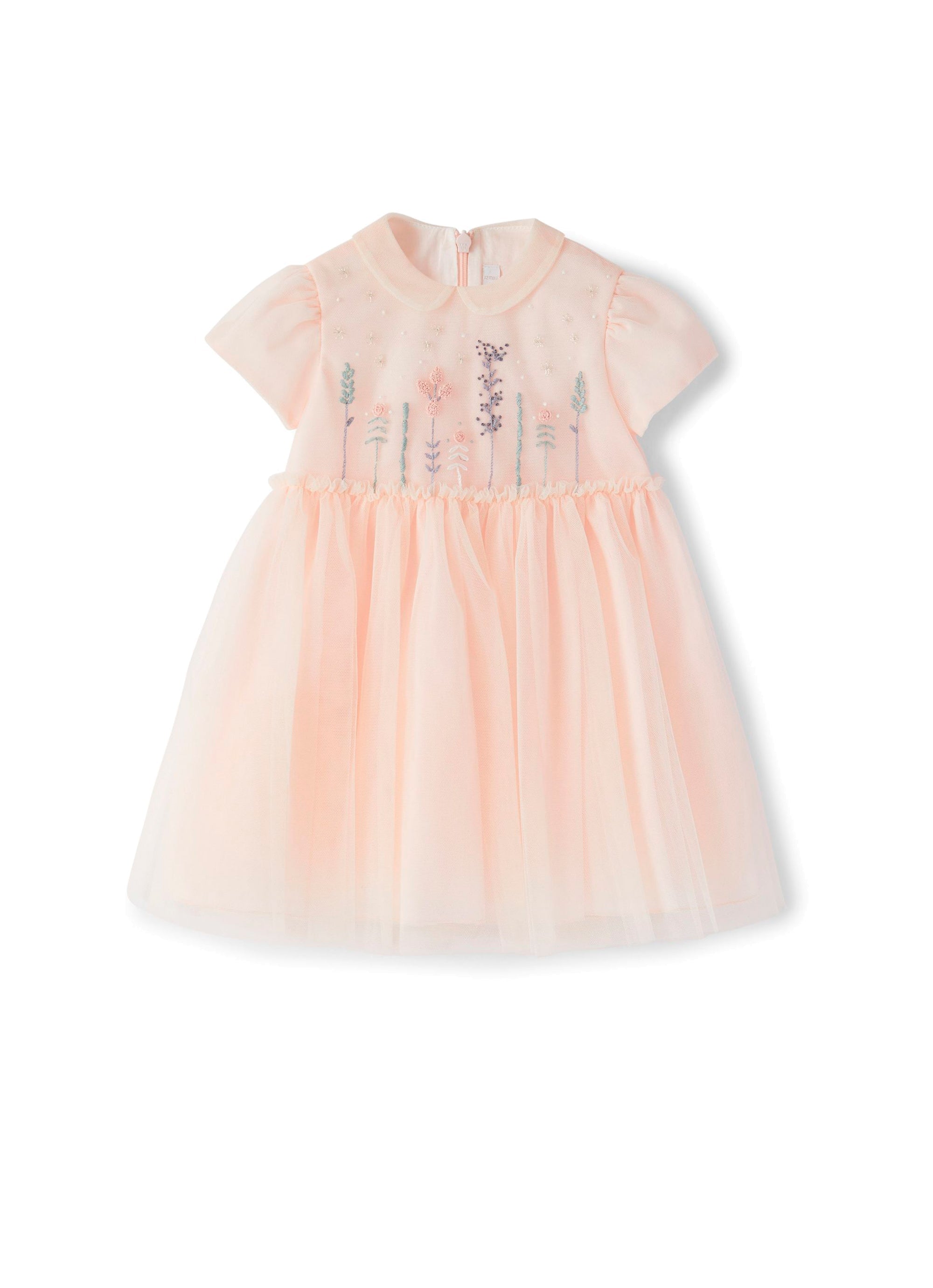 Pink tulle short sleeve dress