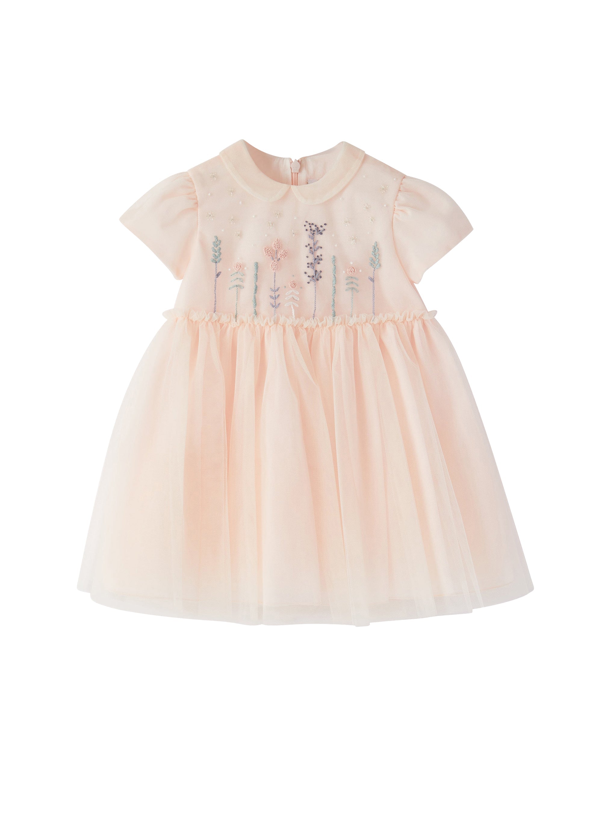 Abito manica corte in tulle bianco