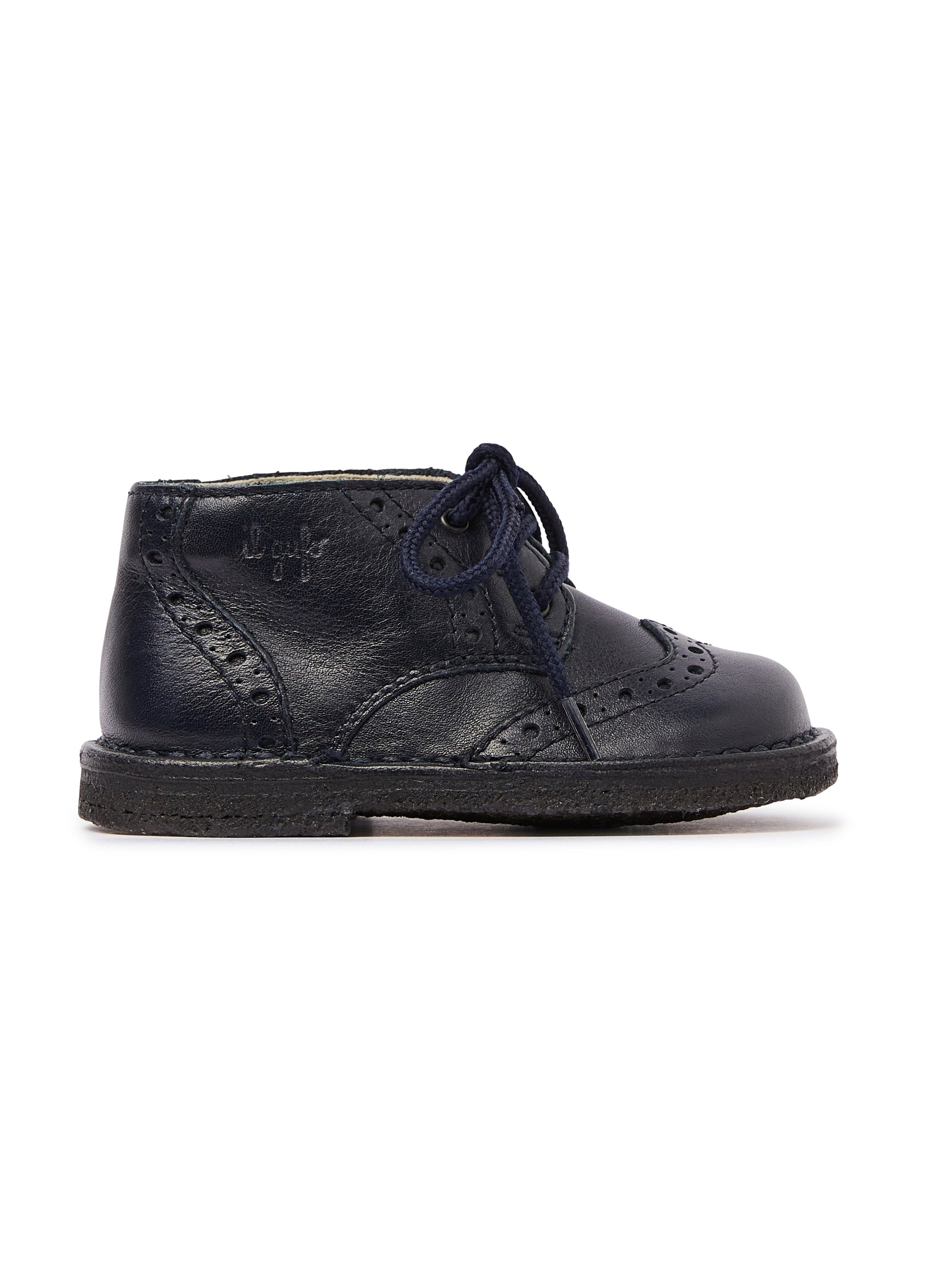 Blue leather lace-up shoes