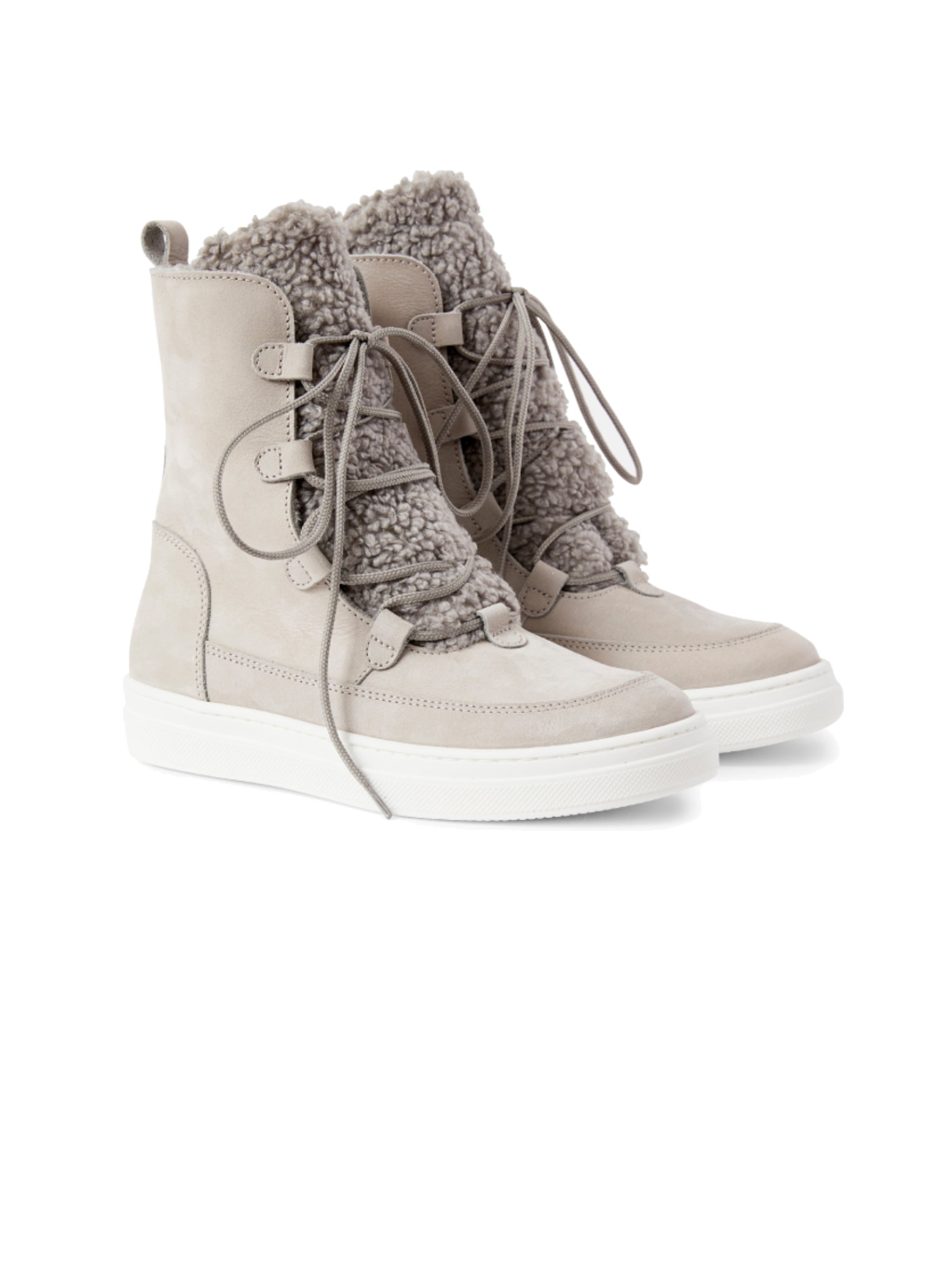 Lace-up nubuck boots - Grigio