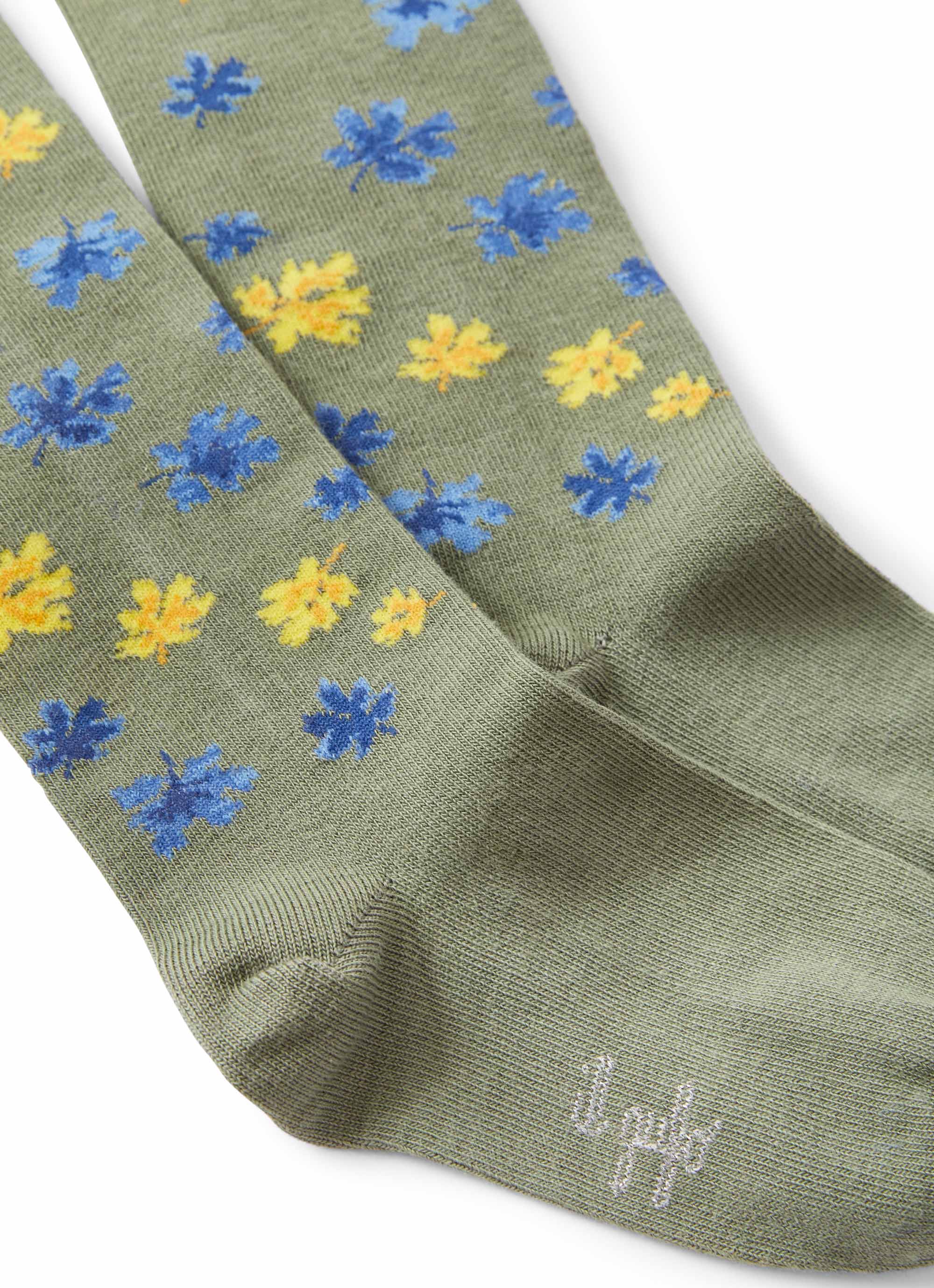 Collant in cotone con fiori