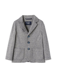 Blazer in cotone blu a spina di pesce