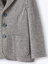 Three-button herringbone blazer - Blue