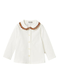 Camicia in jersey con colletto fantasia
