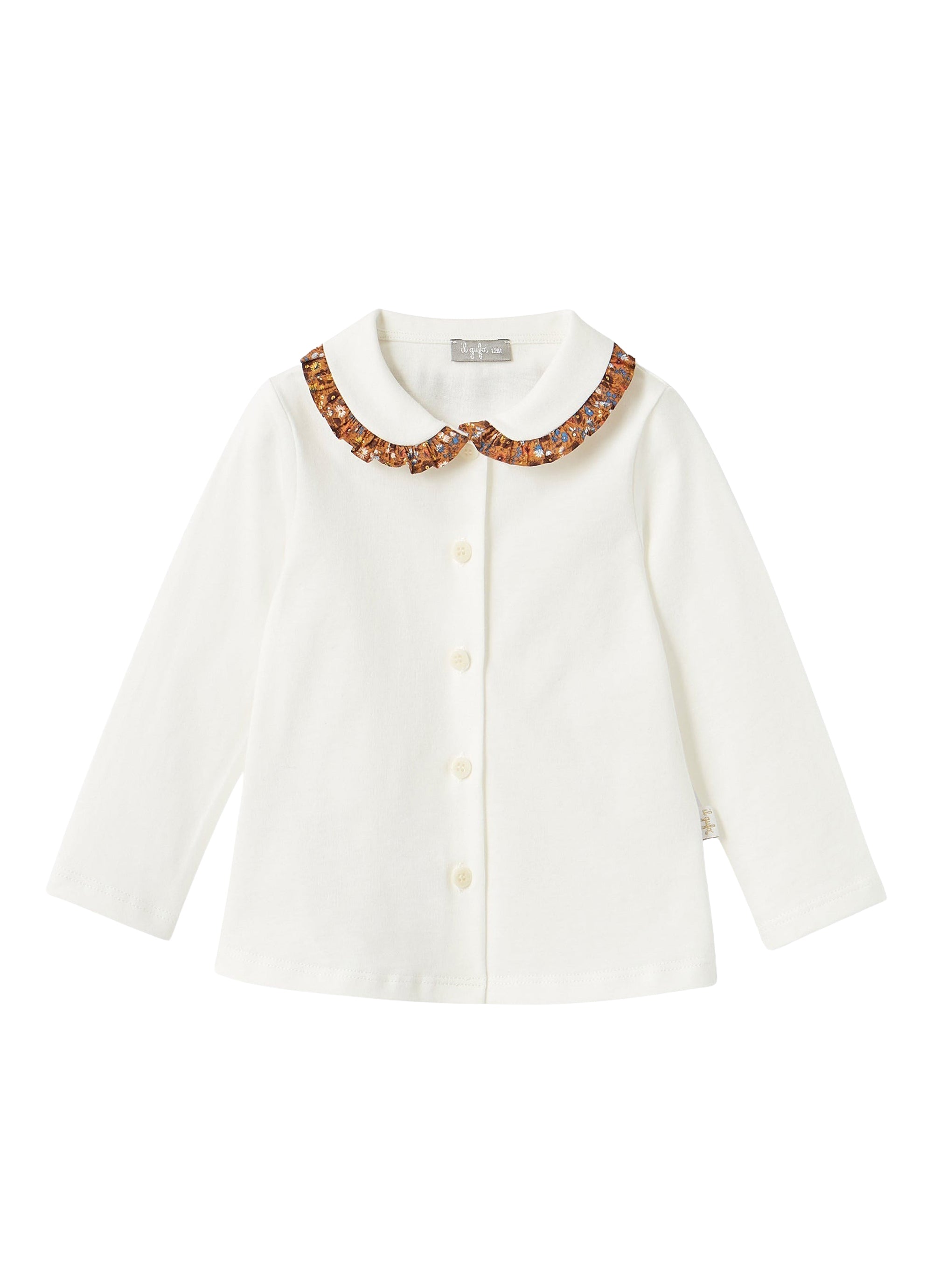 Camicia in jersey con colletto fantasia