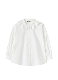 Camicia in popeline con volant