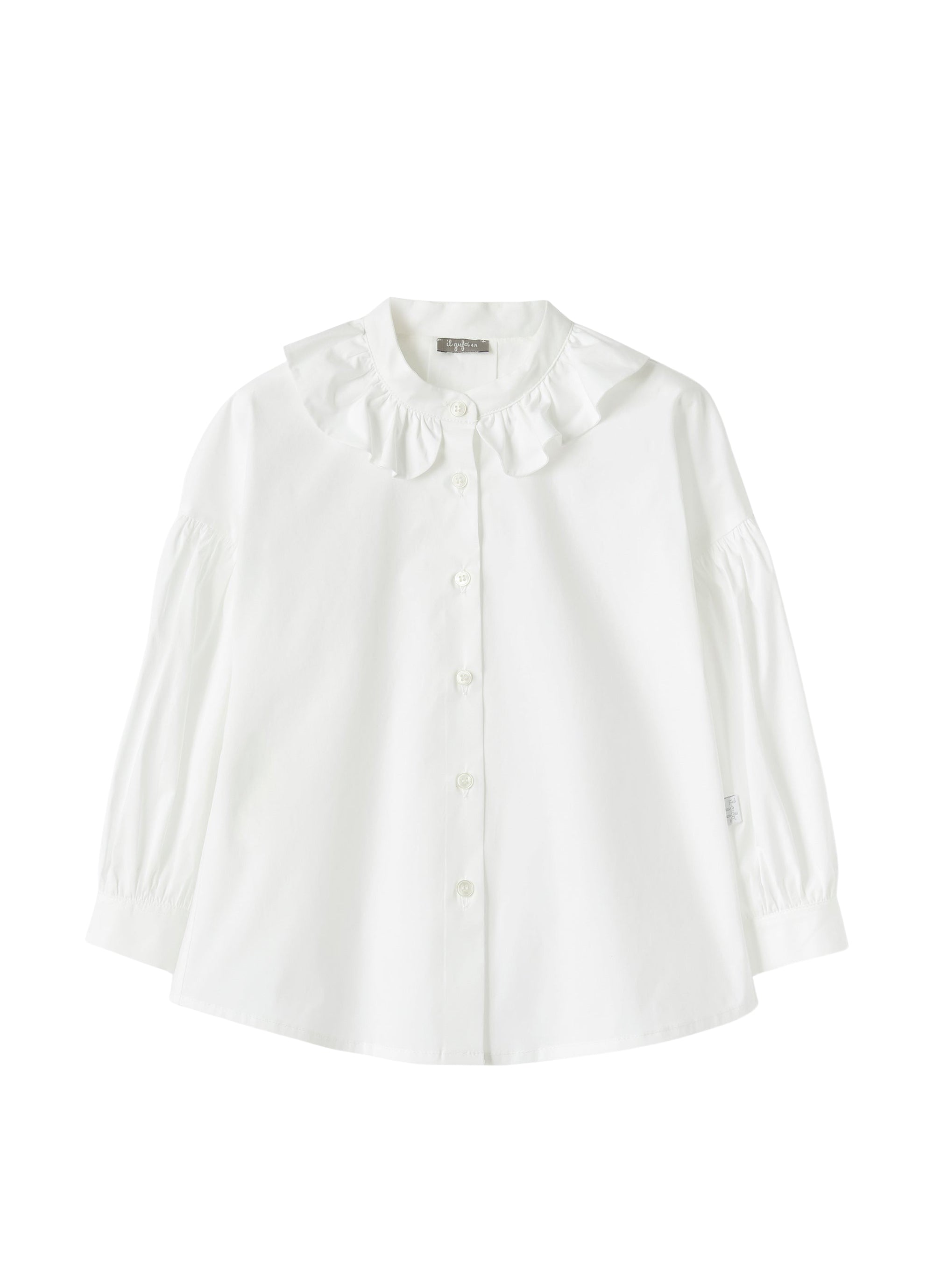 Camicia in popeline con volant