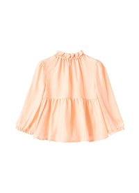 Shirt with ruffled stand-up collar - Quarzo Rosa