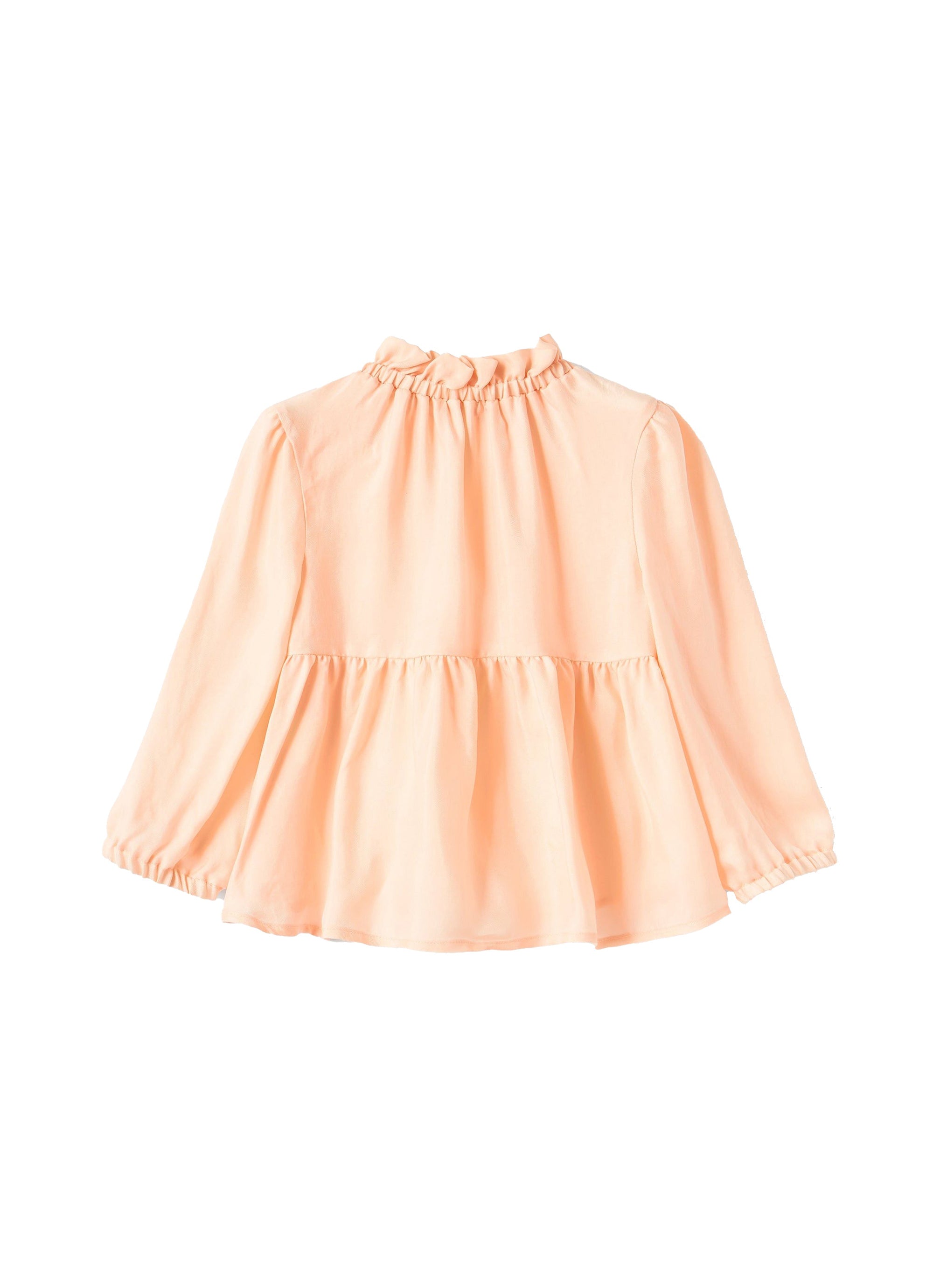 Shirt with ruffled stand-up collar - Quarzo Rosa