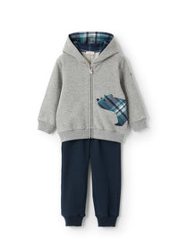 Two-piece flannel set - Grigio & Blue