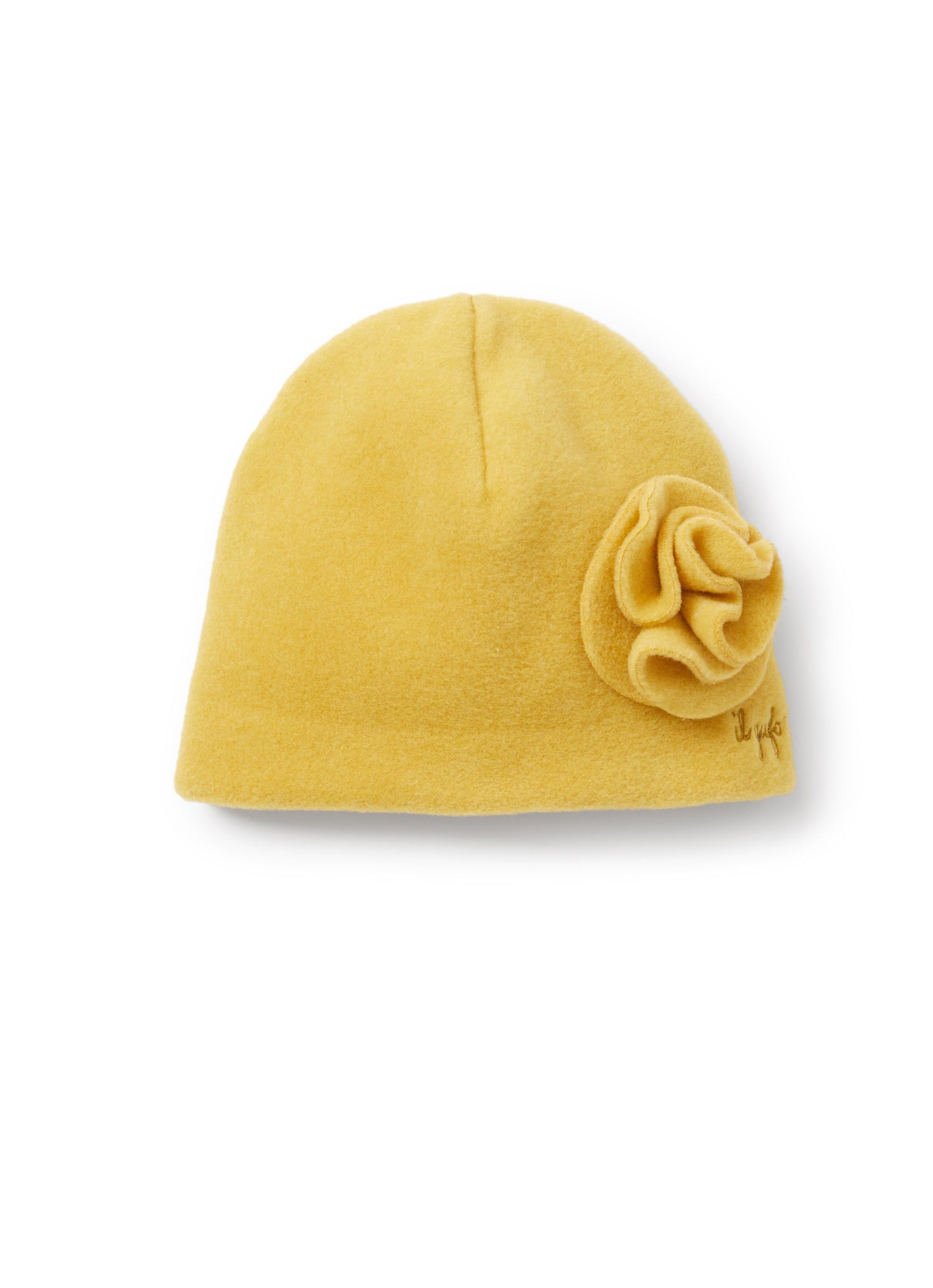 Floral fleece hat - Gold