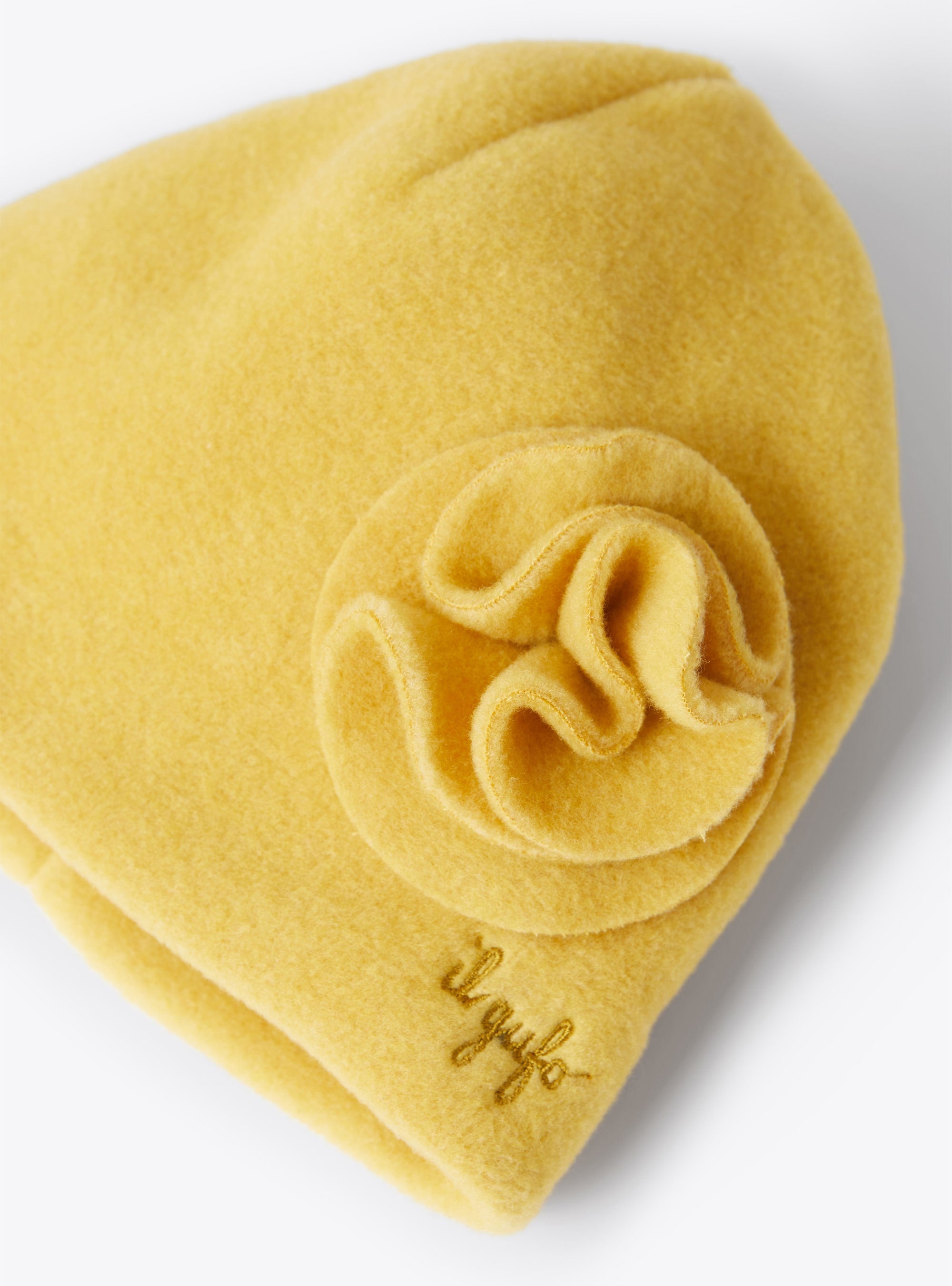 Floral fleece hat - Gold