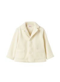 Giacca neonato in pile bianco latte