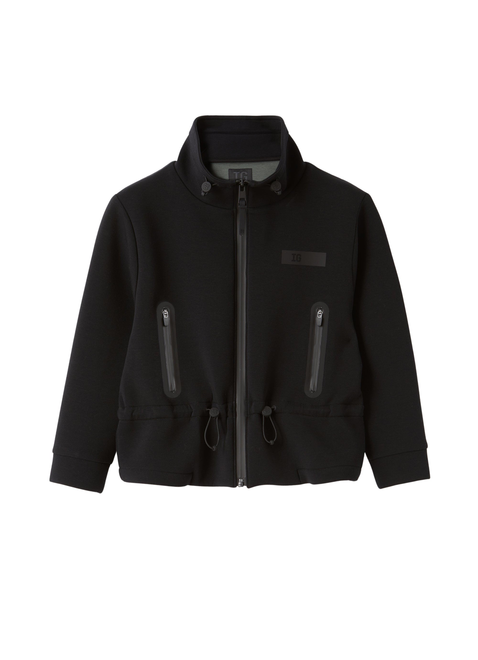 Giacca bonded nera con zip