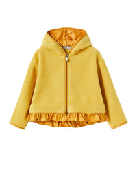 Fleece jacket with ruffles - Giallo Crocus & Giallo