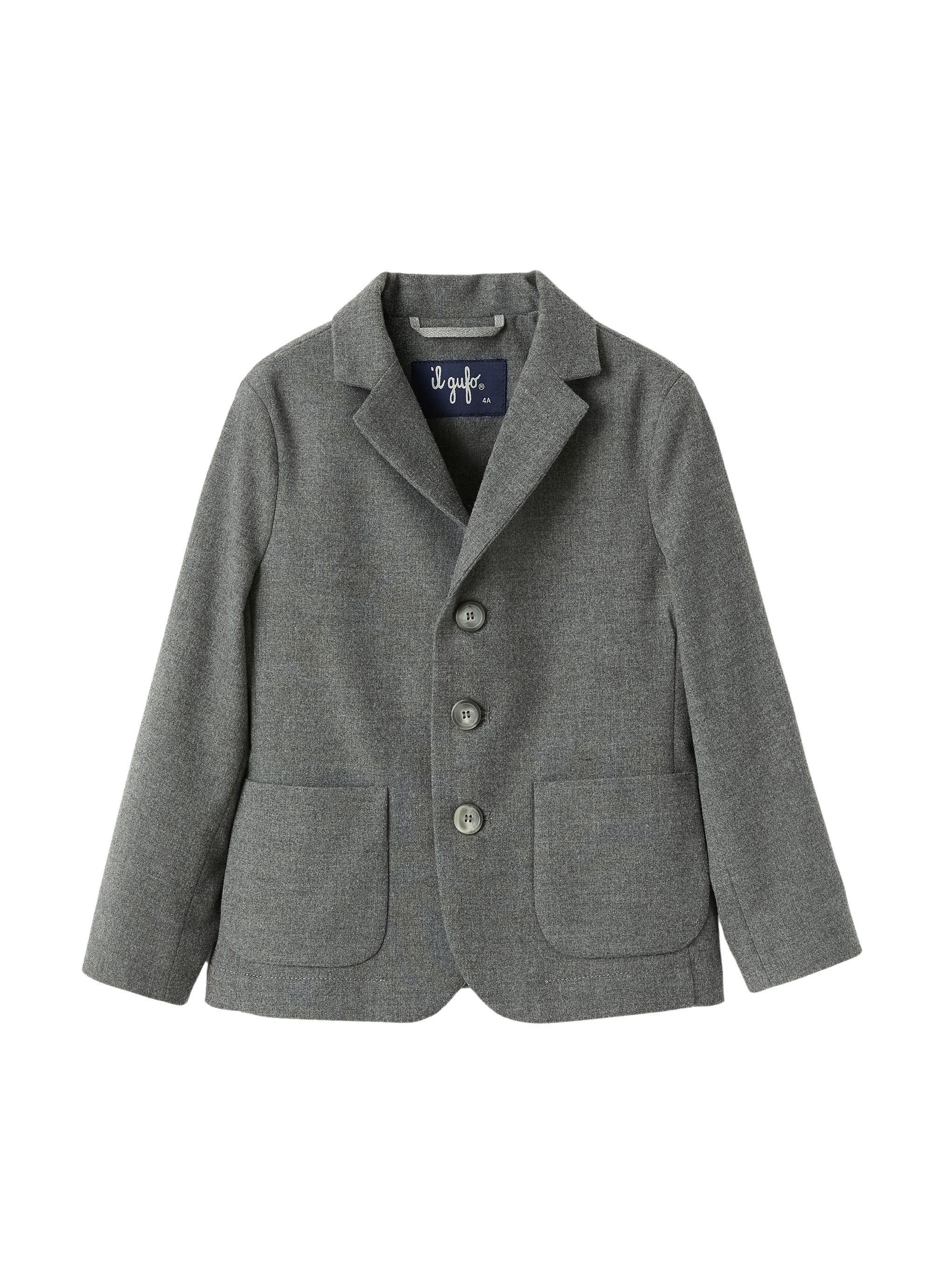 Blazer classico in tecnowool grigio scuro