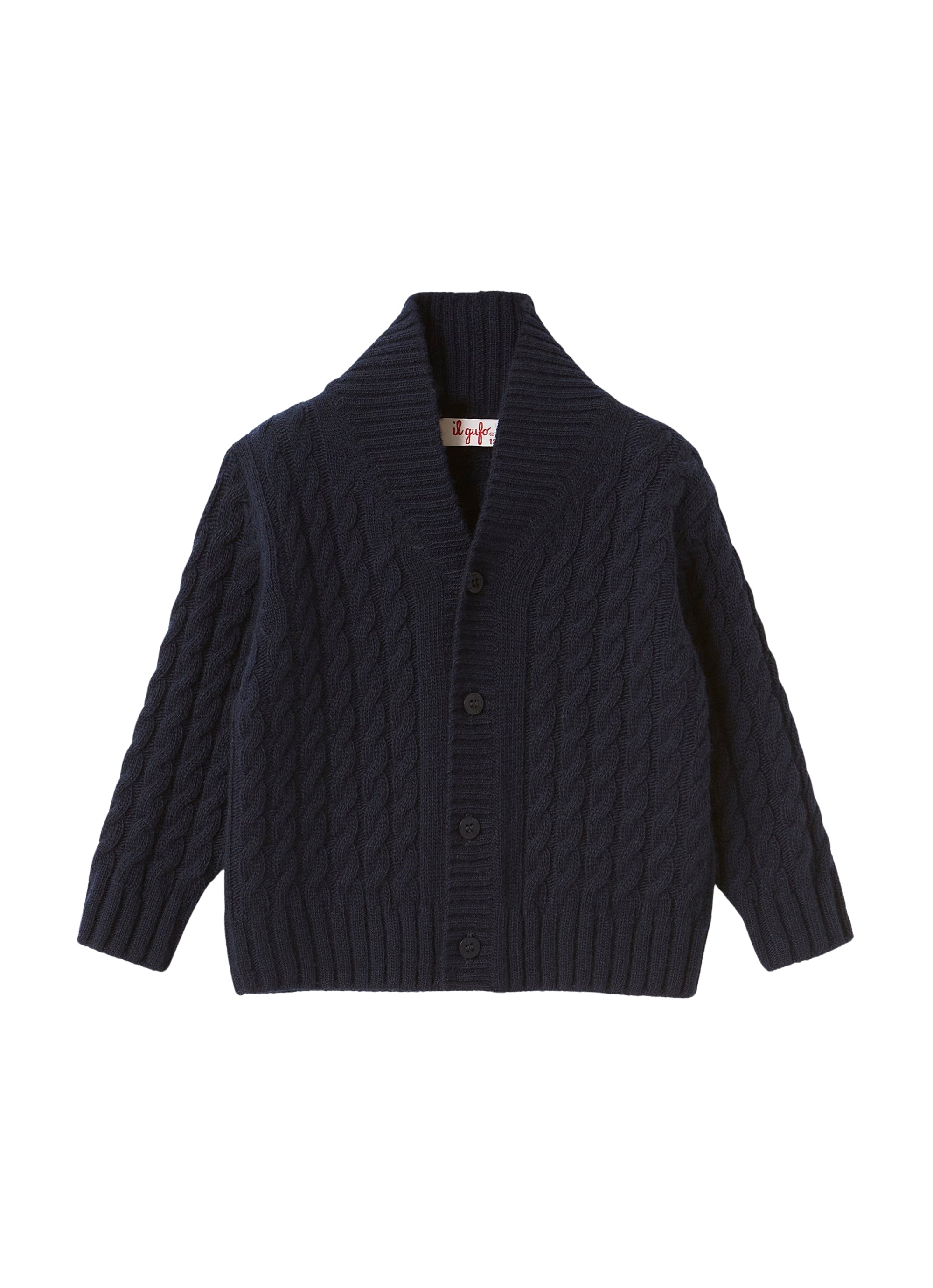 Cardigan in lana merino a trecce