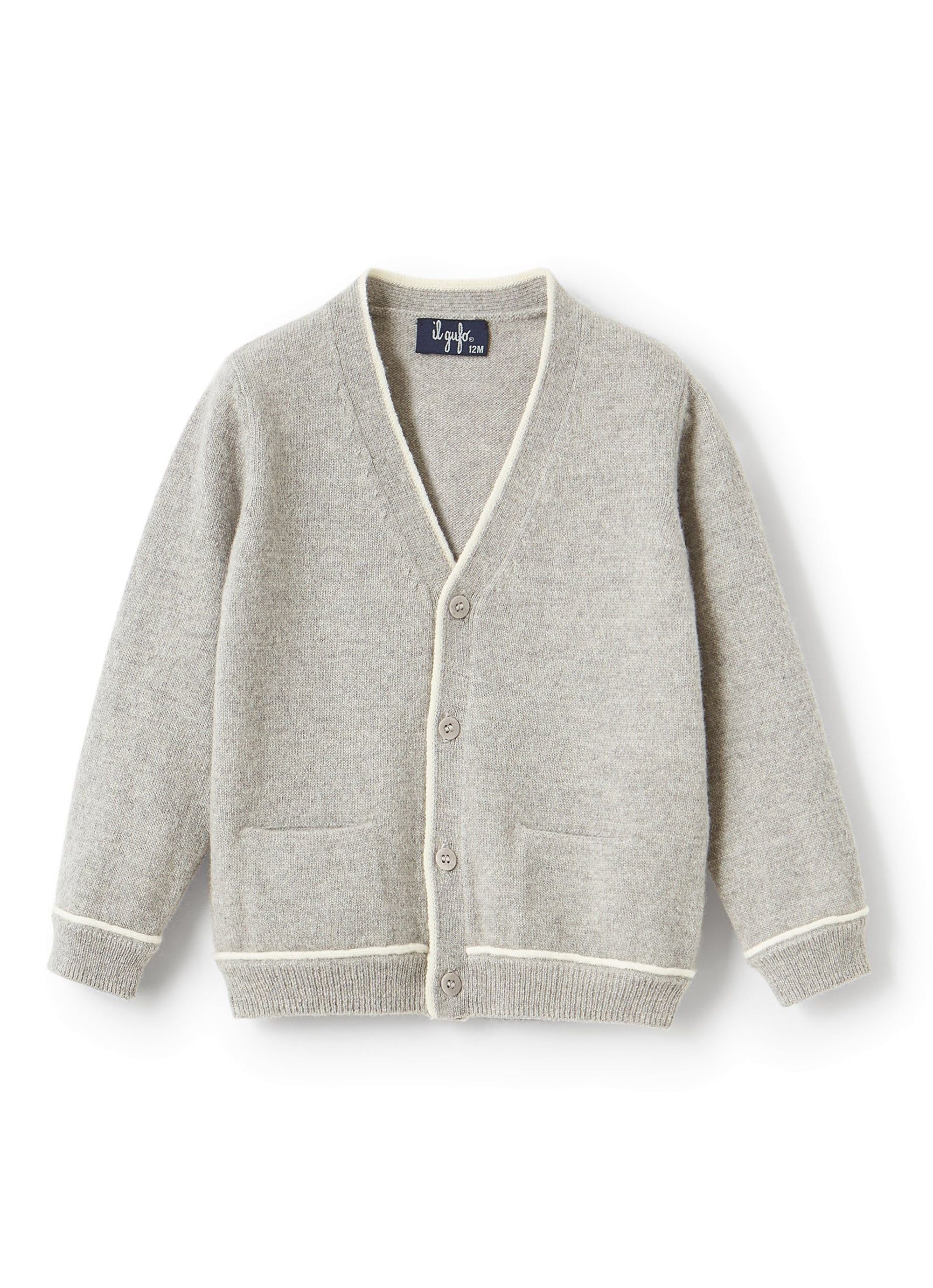 Wool piped cardigan - Nube & Latte