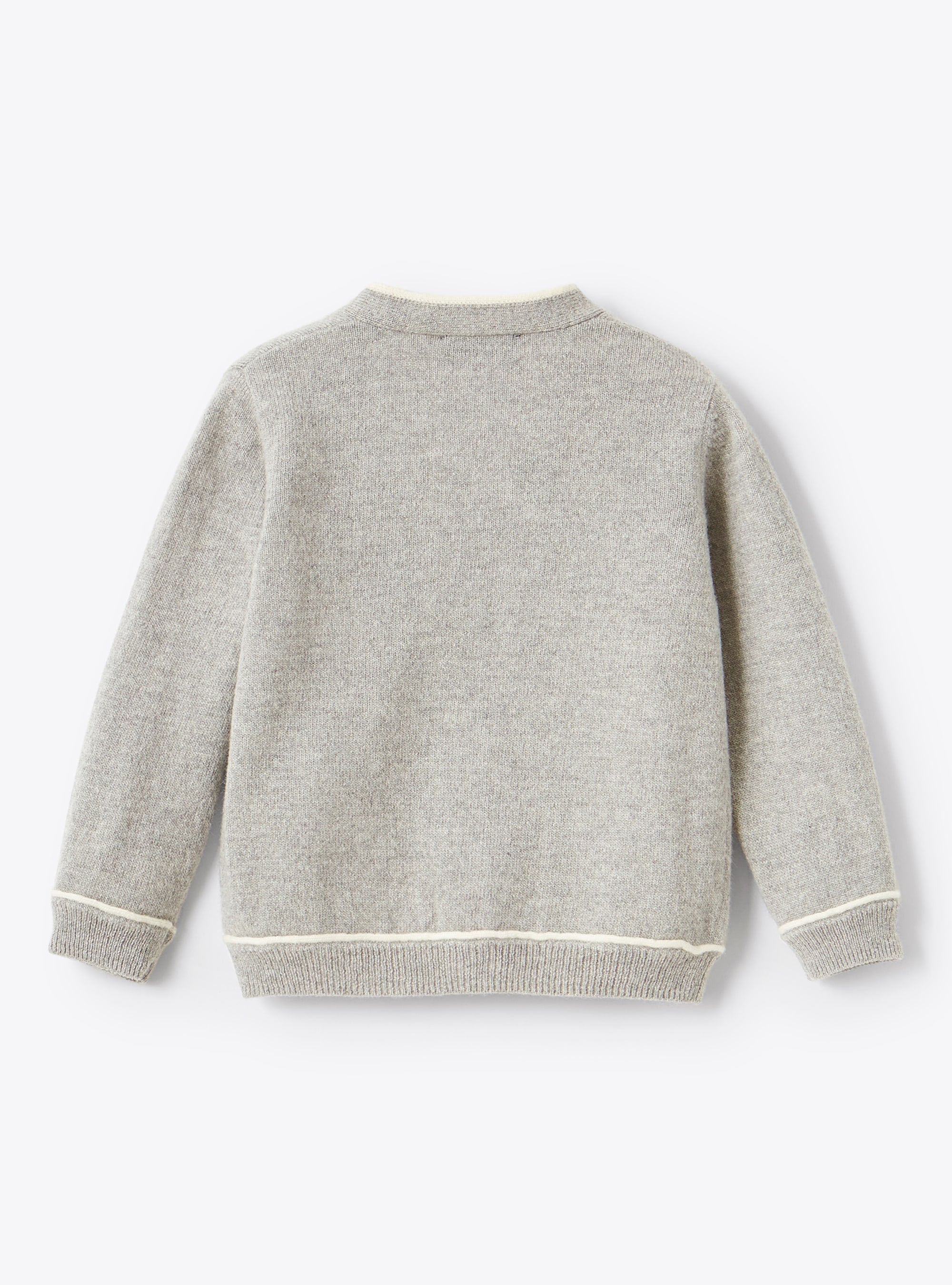 Wool piped cardigan - Nube & Latte