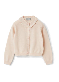 Ruffled wool cardigan - Quarzo Rosa