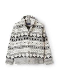 Wool jacquard cardigan - Nube & Latte