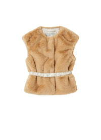 Sleeveless coat in faux fur - Coloniale