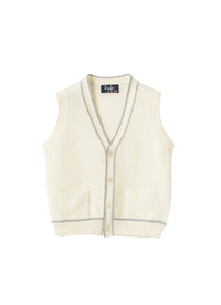 Gilet in lana con profili a contrasto