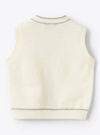 Gilet in lana con profili a contrasto