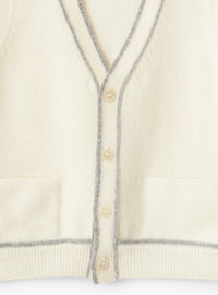 Gilet in lana con profili a contrasto