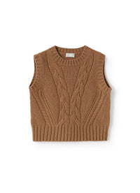 Sleeveless knitted wool jumper - Faloria