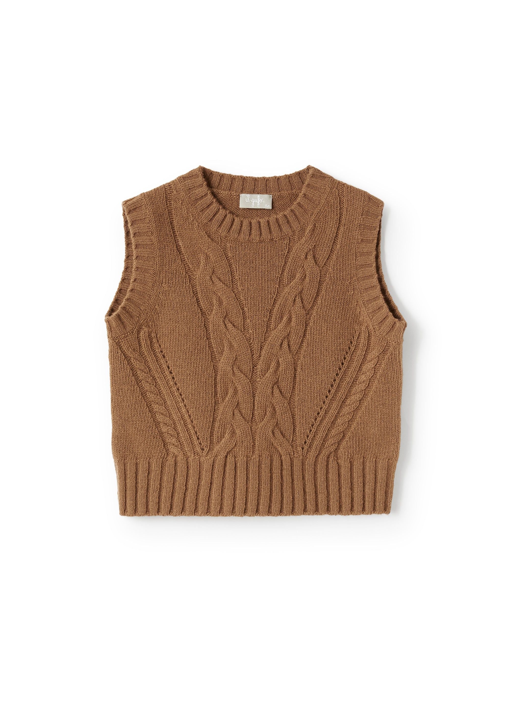 Sleeveless knitted wool jumper - Faloria